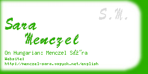 sara menczel business card